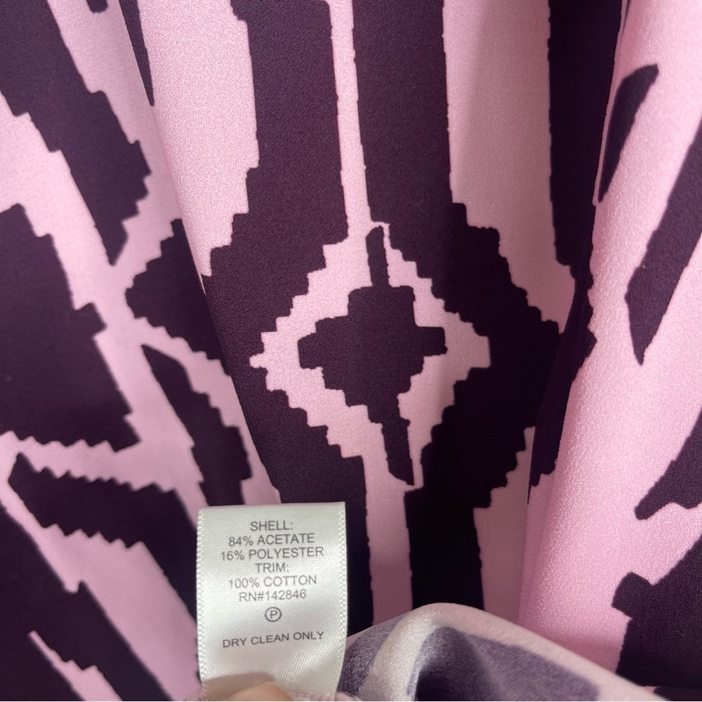 Rhode Tabitha Printed Crepe Ikat Print Mini Dress In Pink Purple Women's Size S - Picture 4 of 7